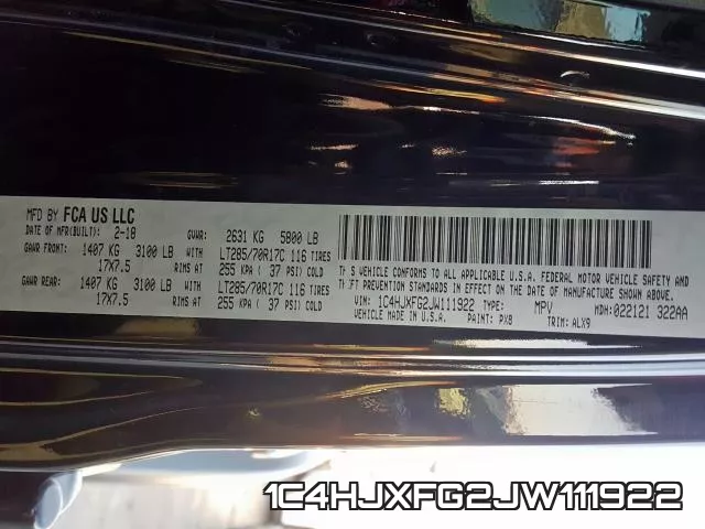 1C4HJXFG2JW111922 фото 2