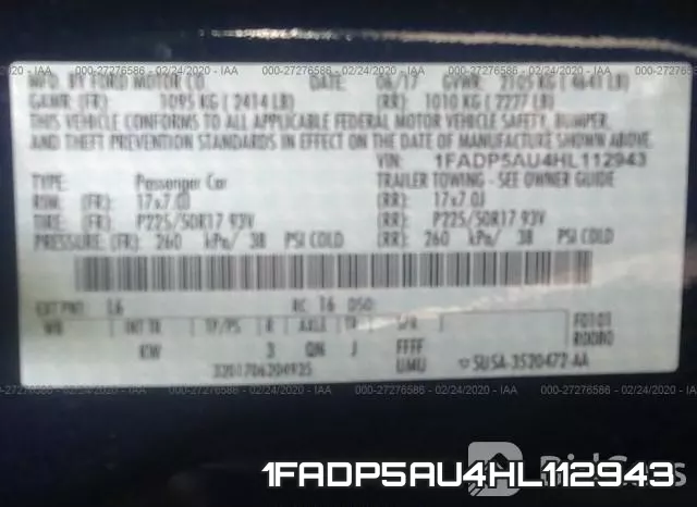 1FADP5AU4HL112943 фото 8
