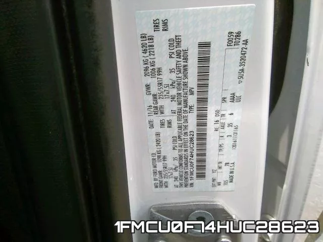 1FMCU0F74HUC28623 фото 2