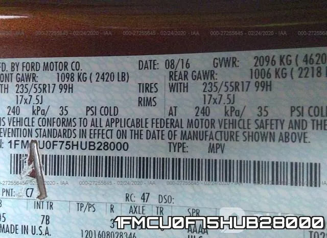 1FMCU0F75HUB28000 фото 7