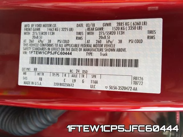 1FTEW1CP5JFC60444 фото 2