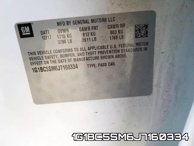 1G1BC5SM6J7160334 фото 2
