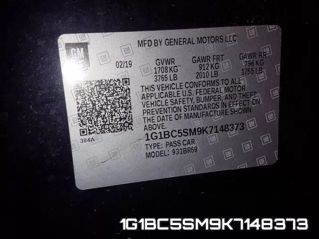 1G1BC5SM9K7148373 фото 2