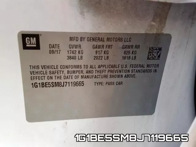 1G1BE5SM8J7119665 фото 2