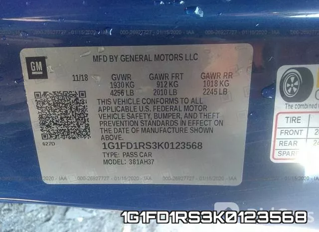 1G1FD1RS3K0123568 фото 7