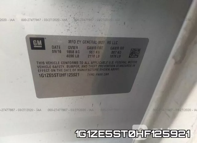 1G1ZE5ST0HF125921 фото 8