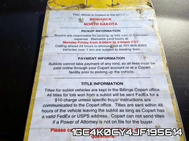 1GC4K0CY4JF195614 фото 4