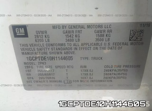 1GCPTDE10H1144605 фото 8