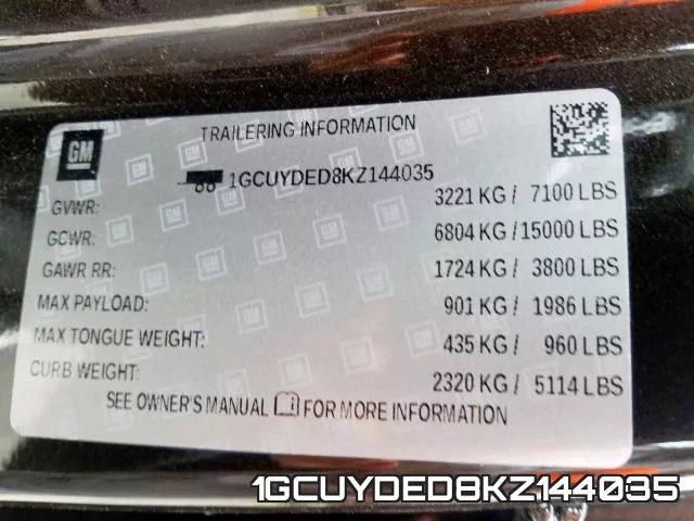 1GCUYDED8KZ144035 фото 2