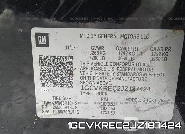 1GCVKREC2JZ187424 фото 7
