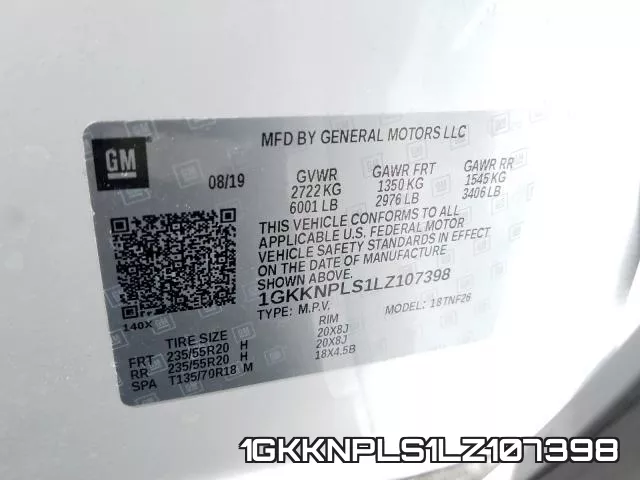 1GKKNPLS1LZ107398 фото 2