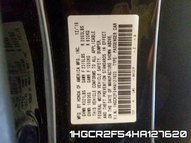 1HGCR2F54HA127620 фото 2