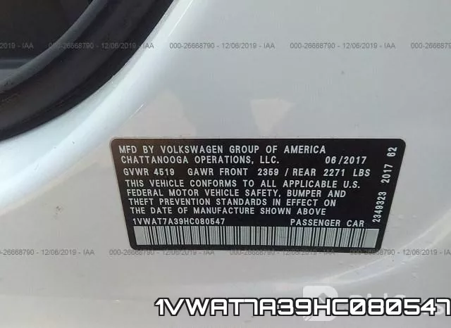 1VWAT7A39HC080547 фото 7