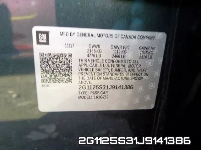 2G1125S31J9141386 фото 2