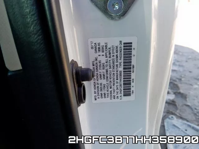 2HGFC3B77HH358900 фото 2