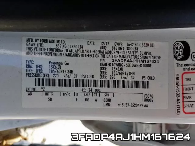 3FADP4AJ1HM167624 фото 2