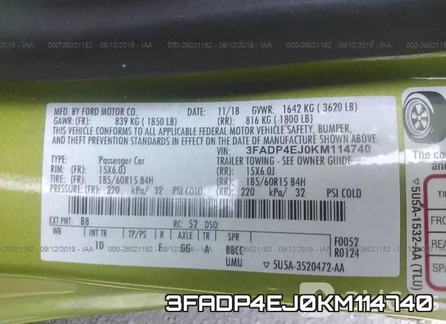 3FADP4EJ0KM114740 фото 6