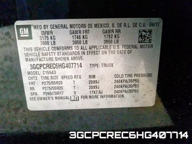 3GCPCREC6HG407714 фото 2