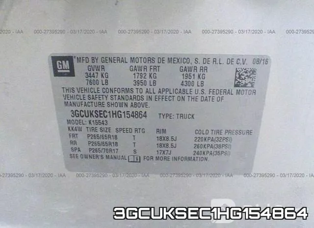3GCUKSEC1HG154864 фото 6