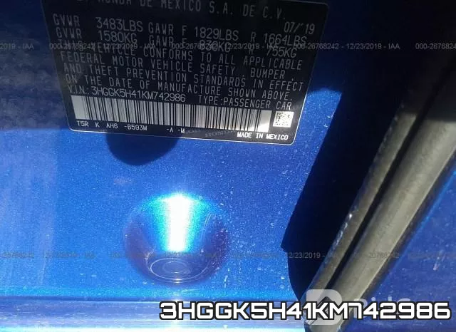 3HGGK5H41KM742986 фото 6