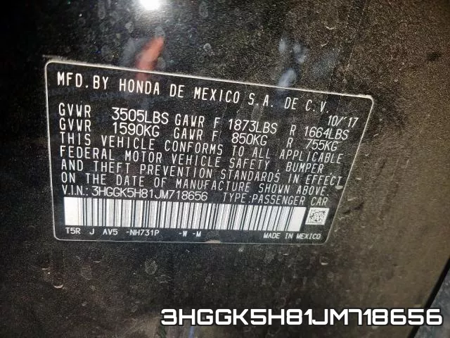 3HGGK5H81JM718656 фото 2