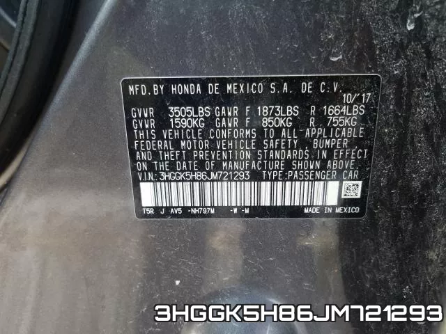 3HGGK5H86JM721293 фото 2