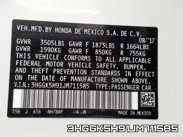 3HGGK5H91JM711585 фото 2