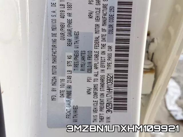 3MZBN1U7XHM109921 фото 2