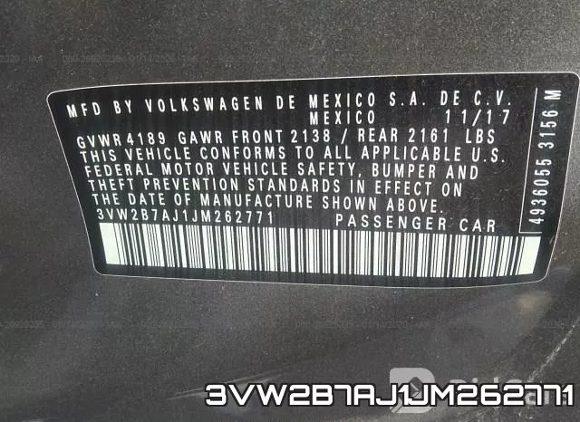 3VW2B7AJ1JM262771 фото 9
