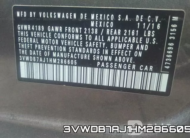 3VWDB7AJ1HM286605 фото 9