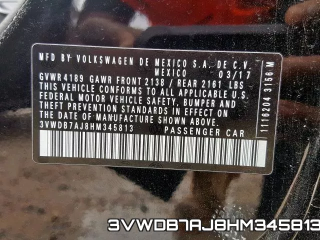 3VWDB7AJ8HM345813 фото 2