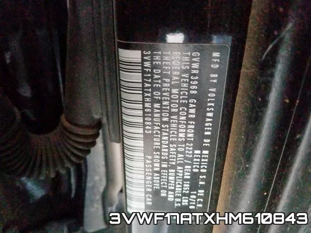 3VWF17ATXHM610843 фото 2