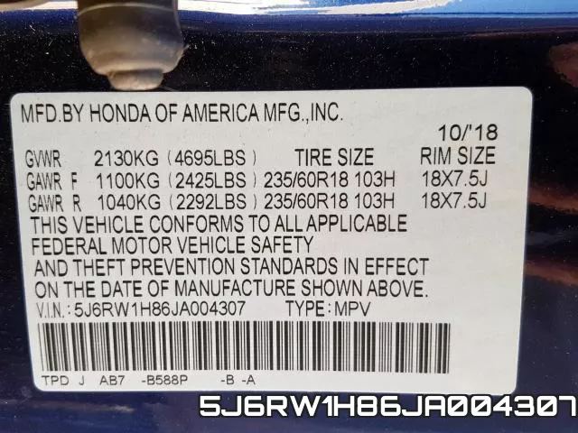 5J6RW1H86JA004307 фото 2
