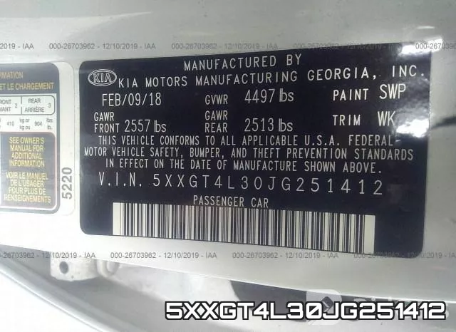 5XXGT4L30JG251412 фото 6