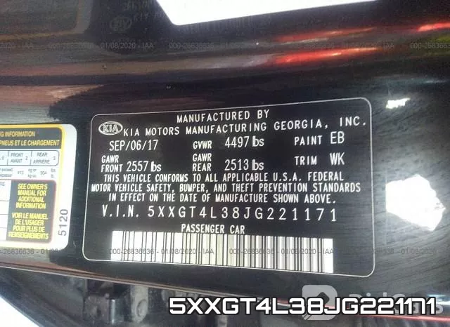 5XXGT4L38JG221171 фото 4