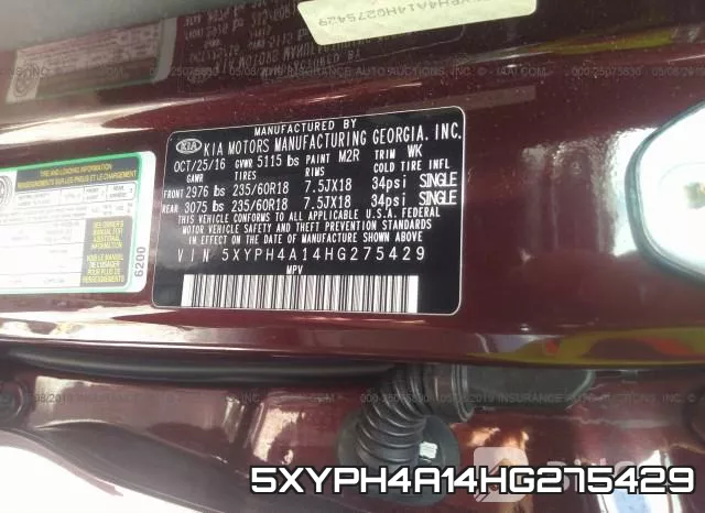 5XYPH4A14HG275429 фото 3