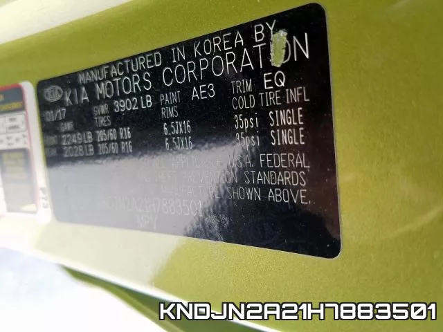KNDJN2A21H7883501 фото 2