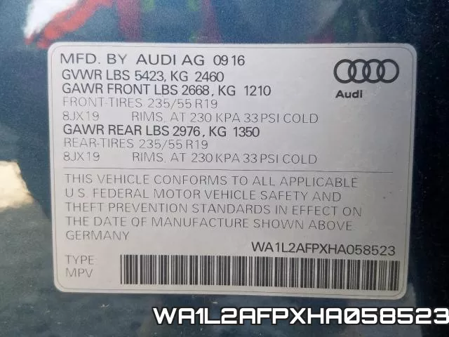 WA1L2AFPXHA058523 фото 2