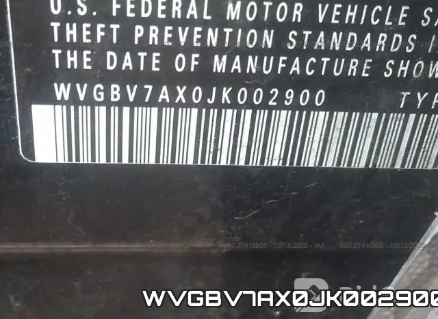 WVGBV7AX0JK002900 фото 8