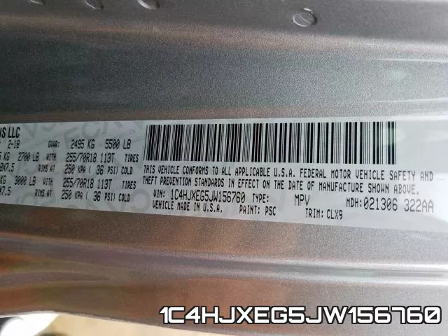 1C4HJXEG5JW156760 фото 2