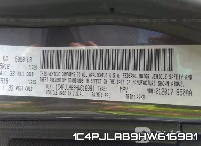 1C4PJLAB9HW616981 фото 9