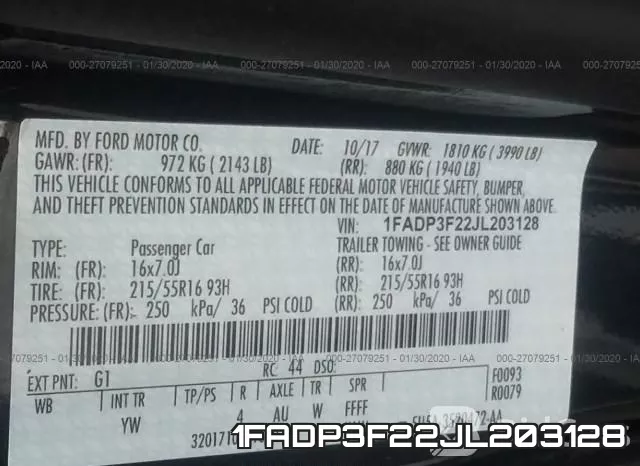 1FADP3F22JL203128 фото 7