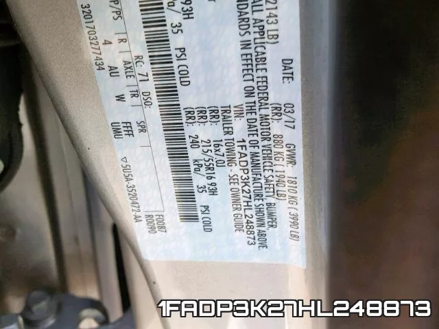 1FADP3K27HL248873 фото 2