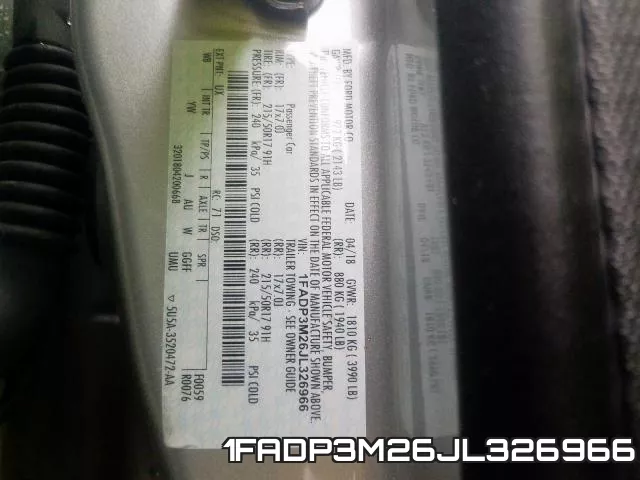 1FADP3M26JL326966 фото 2