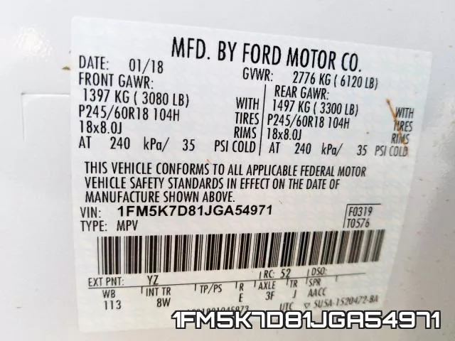 1FM5K7D81JGA54971 фото 2
