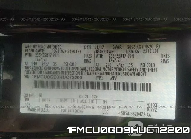 1FMCU0GD3HUC72200 фото 8