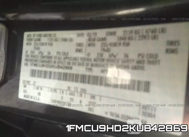 1FMCU9HD2KUB42869 фото 7