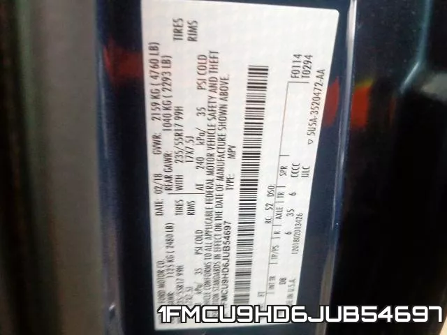1FMCU9HD6JUB54697 фото 2