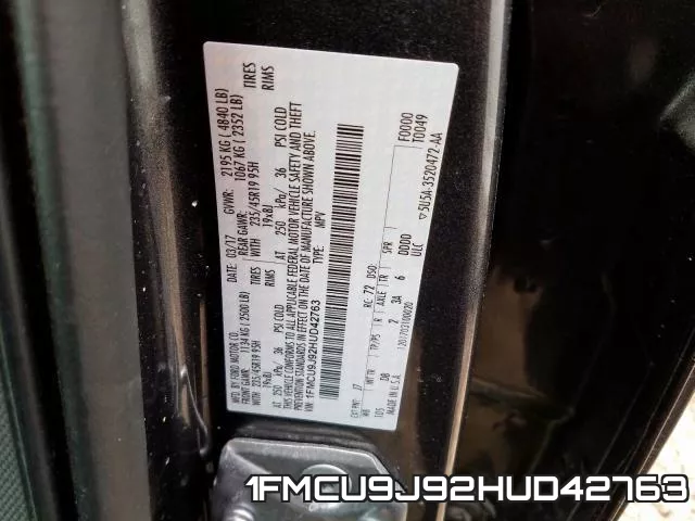 1FMCU9J92HUD42763 фото 2