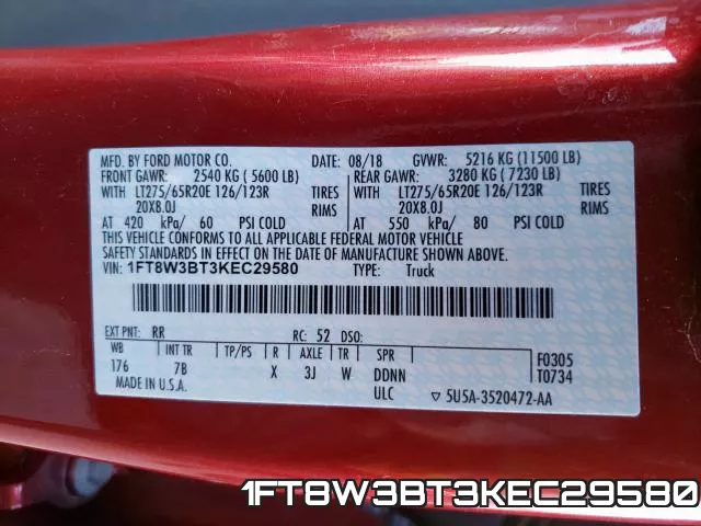 1FT8W3BT3KEC29580 фото 2